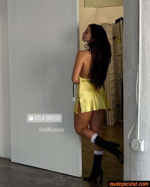 Addison Rae Posing In Yellow