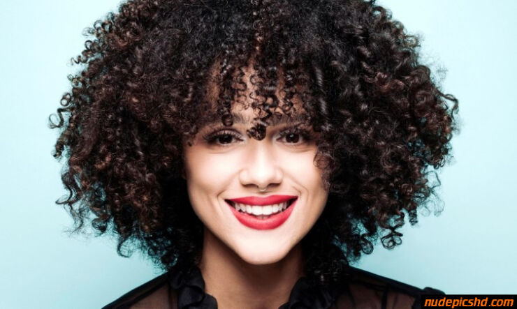 Nathalie Emmanuel Curly Hair And Red Lips