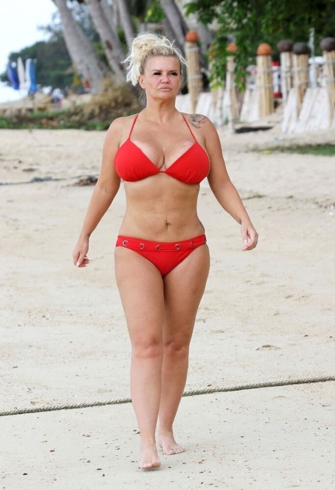 Kerry Katona Hot In Red Bikini